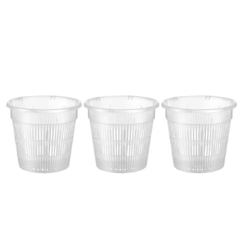 PEVAVFZMMY 20/1x Meshpot Klar Kunststoff Orchidee Töpfe Wurzel Kontrolle Atmungsaktiv Wachstum Blumentopf for Drainage Loch Garten Desktop Orchidee Topf(3PCS) von PEVAVFZMMY