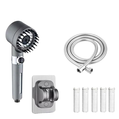 PEVAVFZMMY 3-Gang-Einstellung Dusche Visualisierung Fenster Badezimmer Zubehör Kopfmassage Duschkopf Duschen for Badezimmer Artikel Filter Duschkopf(Shower Set H) von PEVAVFZMMY