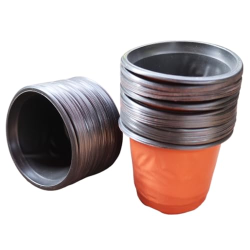 PEVAVFZMMY 4 Zoll Gartenarbeit Pflanzentöpfe Kunststoff Flexible Sämling Cup Container Kleine Sukkulenten Blumentransplantation Topf Blumentopf(60PCS) von PEVAVFZMMY