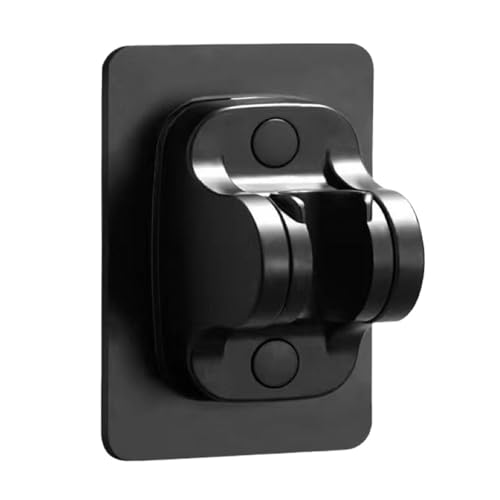 PEVAVFZMMY 5 Modi Einstellbarer Duschkopf Hochdruck Großer Durchfluss Silber Schwarz Massage Regen Handbrause Badezimmerzubehör Duschkopf(Black Bracket) von PEVAVFZMMY