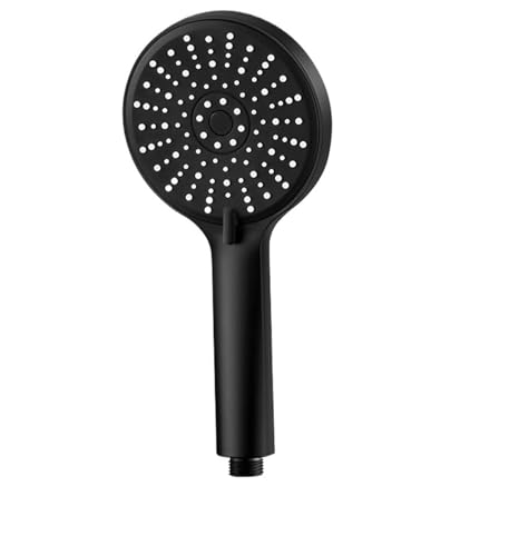PEVAVFZMMY 5 Modi Einstellbarer Duschkopf Hochdruck Großer Durchfluss Silber Schwarz Massage Regen Handbrause Badezimmerzubehör Duschkopf(Black shower) von PEVAVFZMMY