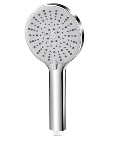 PEVAVFZMMY 5 Modi Einstellbarer Duschkopf Hochdruck Großer Durchfluss Silber Schwarz Massage Regen Handbrause Badezimmerzubehör Duschkopf(Silver shower) von PEVAVFZMMY