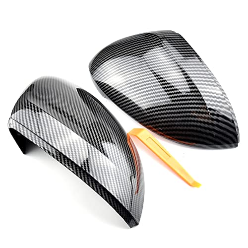 PEVAVFZMMY ABS Carbon Black Spiegelabdeckung Rückspiegelkappe Passend for VW Passend for Volkswagen Passend for VW Passend for Passat B8 Passend for Arteon 2016-2019 Rückspiegel(Carbon Look Black) von PEVAVFZMMY
