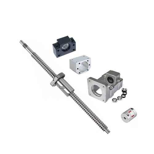 PEVAVFZMMY Kugelumlaufspindel-Set SFU1605/1604/1610 RM1605 100 mm-750 mm + HM12-57 HM12-60 for Nema23/24 Aluminium BF12 + Kupplung + DSG16H for CNC-Teile Kugelumlaufspindel(SFU1610-HM12-60 C5,650mm) von PEVAVFZMMY