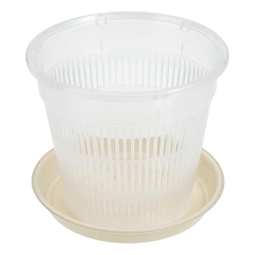 PEVAVFZMMY Kunststoff-Kid Pot Root Control Breathable Planter White Circular 110mm Tray Gardening Flower Pots Plant Container(Wit) von PEVAVFZMMY