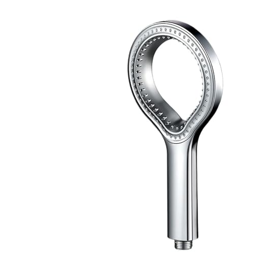 PEVAVFZMMY Ring Design Hochdruck-Duschkopf Neuer Badezimmer-Booster-Duschkopf Handbrause Regenduschkopf Badezimmer-Zubehör Duschkopf(SILVER) von PEVAVFZMMY