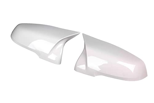 PEVAVFZMMY X1 F48 Carbon Spiegelabdeckung Passend for BMW X2 F39 F46 F45 F49 F52 G29 2er Touring Seitenspiegelgehäuse M Look 2014–2018 Rückspiegel(M Look White) von PEVAVFZMMY