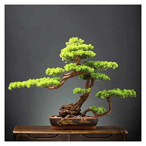 Kunstbonsai Künstlicher Große künstliche Pflanzen for den Innenbereich, gefälschter Bonsai-Baum, gefälschter Baum, Topfpflanze, künstliche Blume, grüne Pflanze for Bauernhaus, rustikales Zuhause, Raum von PEVSCO