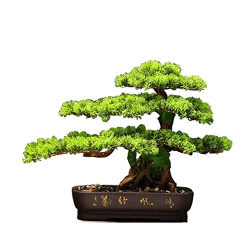 Kunstbonsai Künstlicher Große künstliche Pflanzen for den Innenbereich, gefälschter Bonsai-Baum, gefälschter Baum, Topfpflanze, künstliche Blume, grüne Pflanze for Bauernhaus, rustikales Zuhause, Raum von PEVSCO