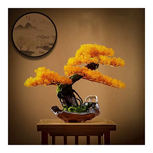 bonzai bäume/topf pflanze Künstliche Bonsai-Kiefer, künstliche Topfpflanze, künstlicher Baum, Ornament-Pflanzgefäß mit Keramiktopf for Desktop-Display, Heimbüro, Innendekoration künstlicher bonsai ( C von TOMYEUS