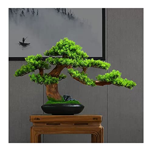 bonzai bäume/topf pflanze Künstlicher Bonsai-Baum, 17,7 Zoll, große grüne Simulation, willkommene Kiefer, Bonsai-Bäume, Wohnzimmer, Desktop-Dekoration, Simulationspflanze, gefälschter Baum künstlicher von TOMYEUS