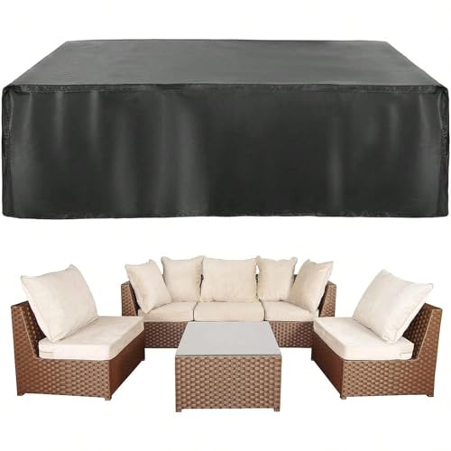 PEWFBS Gartenmöbel Abdeckung Winterfest,80x80x75cm 420D Oxford Gewebe Gartentisch Abdeckplane Winterfest Winddicht UV Beständiges Schutzhülle für Loungemöbel Möbelsets Sitzgruppe von PEWFBS