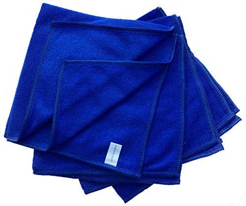 Mikrofasertücher Reinigungstuch Fenstertuch Poliertuch blau 40x40 cm 10er Pack waschbar bis max. 60 Grad von PEWODI