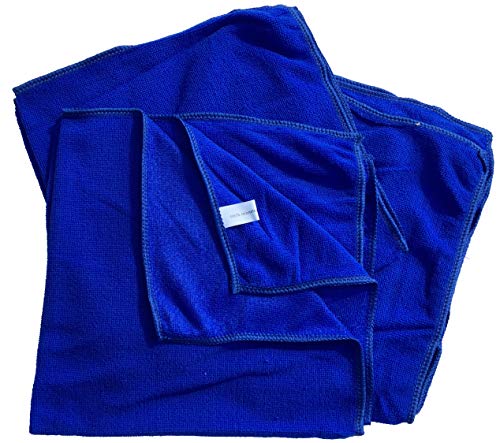 Mikrofasertücher Reinigungstuch Fenstertuch Poliertuch blau 50x50 cm 10er Pack waschbar bis max. 60 Grad von PEWODI