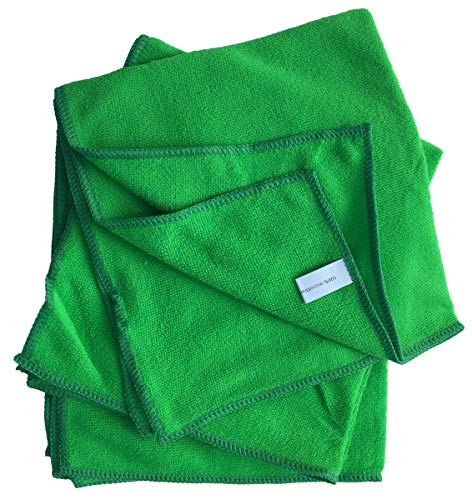 Mikrofasertücher Reinigungstuch Fenstertuch Poliertuch grün 40x40 cm 10er Pack waschbar bis max. 60 Grad von PEWODI