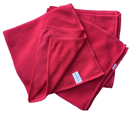 Mikrofasertücher Reinigungstuch Fenstertuch Poliertuch pink 40x40 cm 10er Pack waschbar bis max. 60 Grad von PEWODI