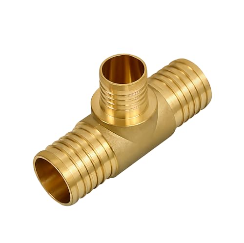 Supply Giant QYSU1112-OM PEX Barb Reduzierstück T-Rohrverschraubungen 1" x 1" x 1/2" Messing von Supply Giant