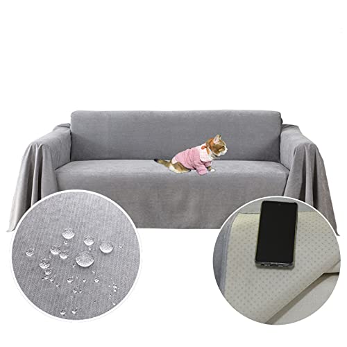 PEXXSUII Sofaüberwürfe Loveseat Abdeckung, Wasserabweisend, Rutschfest, Langlebig, Vollständig, Sofakissen, Stoff, Möbel, Couchschutz für Haustiere Haare Kinder Floppers Hund Katze Kratzer 230 x 180cm von PEXXSUII