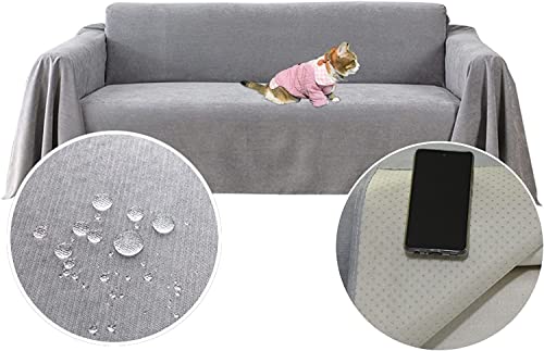 PEXXSUII Sofaüberwürfe Loveseat Abdeckung, Wasserabweisend, Rutschfest, Langlebig, Vollständig, Sofakissen, Stoff, Möbel, Couchschutz für Haustiere Haare Kinder Floppers Hund Katze Kratzer 380 x 180cm von PEXXSUII