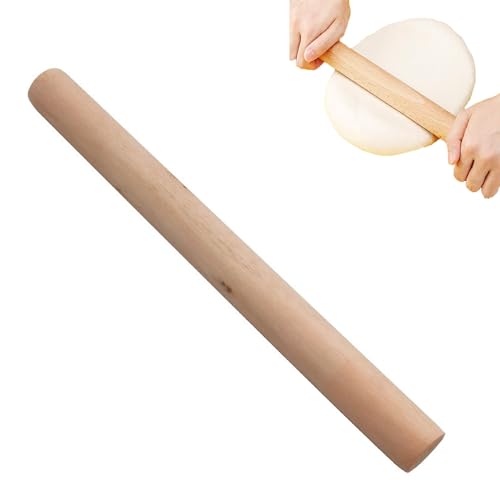 1 Stück Nudelholz Holz, Teigroller, Nudelhölzer Teigrolle, umweltfreundliches Französisches Nudelrolle Holzteigroller für Fondant, Pizza, Cookie, Nudelteig, Mürbeteig (27cm*2.5cm) von PEYJQM