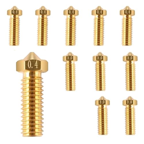 10 StüCk Nozzle, Nozzle 0.4, Volcano Nozzle, 0.4 Mm Brass Nozzle Extruder Print Head for, for Nozzle Printer, Nozzle Set, Nozzle, Nozzle 0.4, Volcano Nozzle von PEYJQM