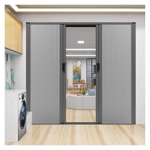 Falttüren Einziehbare Faltbare Tür, Falttür Aluminiumrahmen Balkontüren Mit Verstellbarem Griff Und Magnetstreifen, Schiebe-Akkordeon Raumteiler Fettdichtes Blockieren(WxH 96x203cm) von PEYNIR