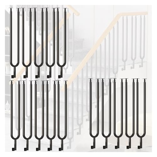 Geländer Treppengeländer Schwarze Metall-Treppengeländer Seitenmontage Terrasse Veranda Geländerpfosten für Flure Treppe U-Form Innenbereich Hotel Büro Dekorative Geländersäule mit verstellbarer obere Geländer Treppengeländer Schwarze Metall-Treppengeländer Seitenmontage Terrasse Veranda Geländerpfosten für Flure Treppe U-Form Innenbereich Hotel Büro Dekorative Geländersäule mit verstellbarer obere von PEYNIR