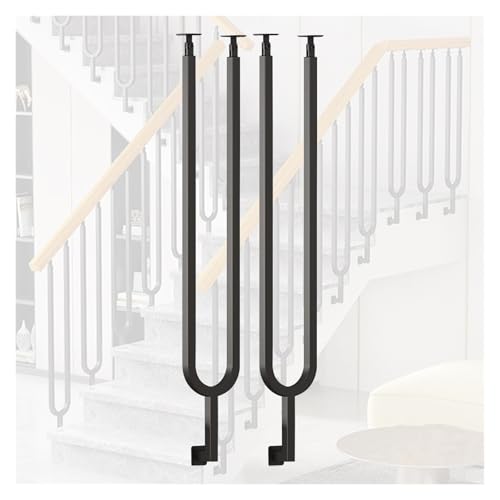Geländer Treppengeländer Schwarze Metall-Treppengeländer Seitenmontage Terrasse Veranda Geländerpfosten für Flure Treppe U-Form Innenbereich Hotel Büro Dekorative Geländersäule mit verstellbarer obere Geländer Treppengeländer Schwarze Metall-Treppengeländer Seitenmontage Terrasse Veranda Geländerpfosten für Flure Treppe U-Form Innenbereich Hotel Büro Dekorative Geländersäule mit verstellbarer obere von PEYNIR
