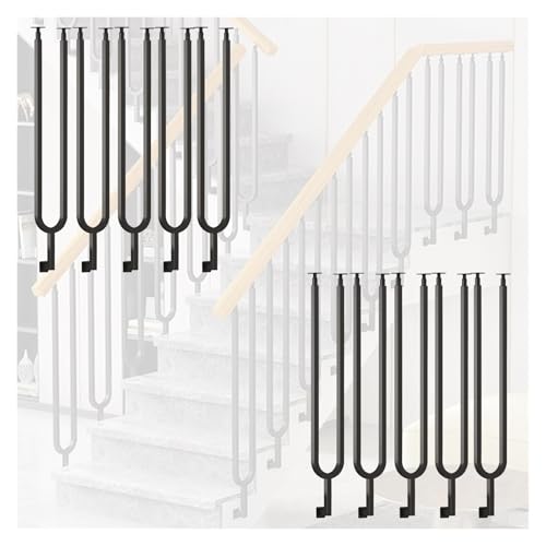 Geländer Treppengeländer Schwarze Metall-Treppengeländer Seitenmontage Terrasse Veranda Geländerpfosten für Flure Treppe U-Form Innenbereich Hotel Büro Dekorative Geländersäule mit verstellbarer obere Geländer Treppengeländer Schwarze Metall-Treppengeländer Seitenmontage Terrasse Veranda Geländerpfosten für Flure Treppe U-Form Innenbereich Hotel Büro Dekorative Geländersäule mit verstellbarer obere von PEYNIR