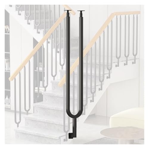 Geländer Treppengeländer Schwarze Metall-Treppengeländer Seitenmontage Terrasse Veranda Geländerpfosten für Flure Treppe U-Form Innenbereich Hotel Büro Dekorative Geländersäule mit verstellbarer obere Geländer Treppengeländer Schwarze Metall-Treppengeländer Seitenmontage Terrasse Veranda Geländerpfosten für Flure Treppe U-Form Innenbereich Hotel Büro Dekorative Geländersäule mit verstellbarer obere von PEYNIR