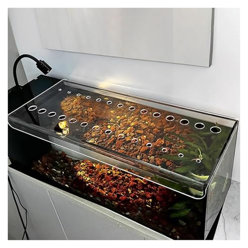 PEYNIR Aquarium Deckel Acryl-Aquariumabdeckung, Quadratisch Aquarium-Anti-Sprungdeckel mit Loch, zum Schutz vor herausspringenden Fischen Schutz für Katzen(L45xW45cm/17.7x17.7in) von PEYNIR