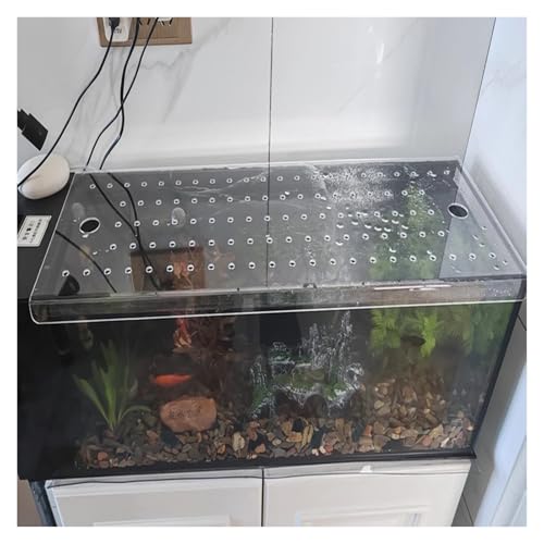 PEYNIR Aquarium Deckel Klare Aquariumabdeckung aus Acryl, Individuell Quadratisch Aquariumdeckel mit Springschutz mit Futteröffnung Verhindert(L14xW14in/35.6x35.6cm) von PEYNIR