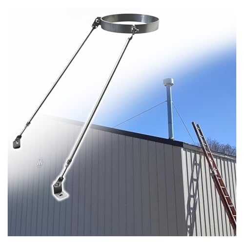 Schornsteinrohrhalterung Dachkaminhalterungssatz, Ofenrohr/Abflussrohr/Rauchrohrhalterung mit Schrauben, Edelstahl Dach-/Wandhalterungen, 1,2 m langes Bein(Hoop Dia-5.9"(150mm)) von PEYNIR