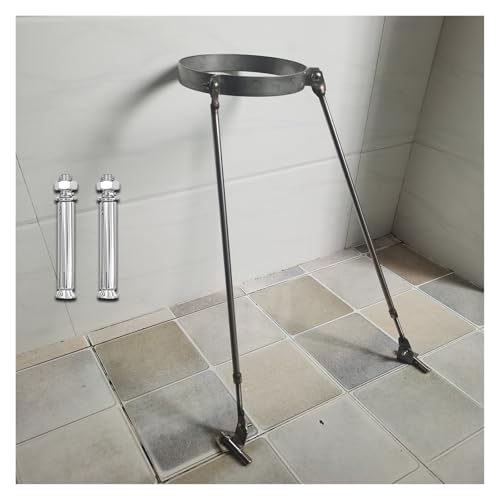 Schornsteinrohrhalterung Edelstahl-Dachkaminhalterung mit Schrauben Wand-/Dach-/Bodenmontage Ofenrohr-Befestigungsstrebe 120 cm lang Abnehmbarer Fuß(Hoop Dia-22cm/8.6") von PEYNIR