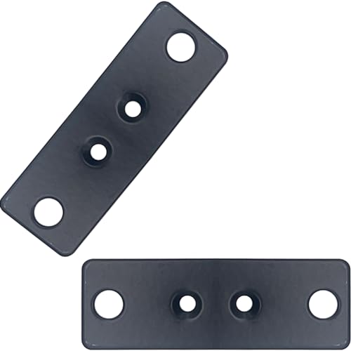 Flachverbinder Lochplatte Holzverbinder Verbindungsplatte Verbinder - 10Stk 75x25mm Metallverbinder Flache Ecke Brackets für Reparatur Befestigung Holz, Möbel und DIY Projekte(Schwarz) von PEZEEU