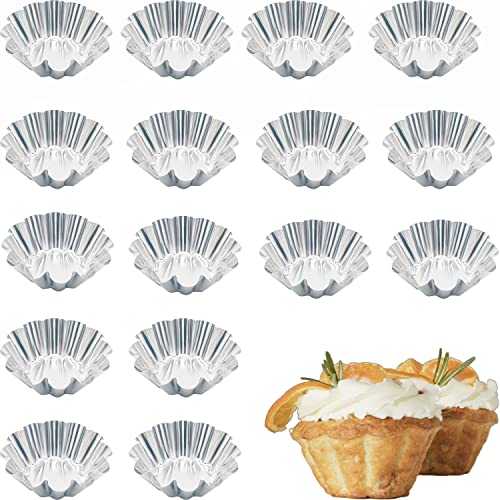 PEZEEU Cupcake Kuchenform Ei Torte Form Wiederverwendbare Muffinformen Mini Tarteform - 16 Stück Edelstahl Eierkuchenform Mini Blume geformte Backform für Pudding, Kuchen, Cupcake, Muffin PEZEEU Cupcake Kuchenform Ei Torte Form Wiederverwendbare Muffinformen Mini Tarteform - 16 Stück Edelstahl Eierkuchenform Mini Blume geformte Backform für Pudding, Kuchen, Cupcake, Muffin von PEZEEU