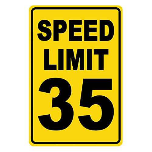 Blechschild Speed Limit 35 Mph Slow Warning Dector Traffic Road Highway Metall Blechschild 30,5 x 20,3 cm von PEreming