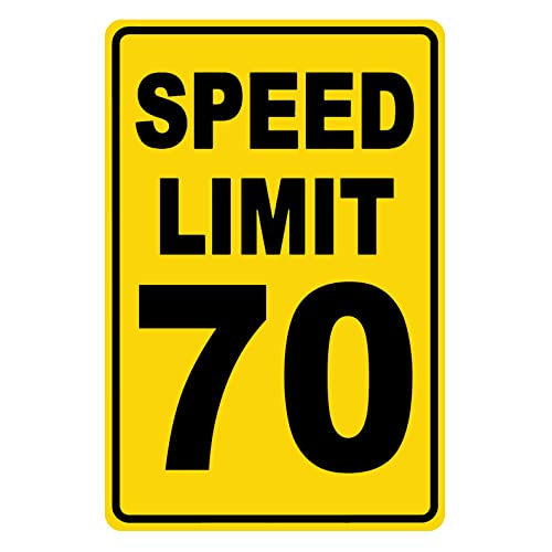 Metall-Blechschild "Speed Limit 70", Mph Slow Warning Dector Traffic Road Highway, 30,5 x 20,3 cm von PEreming