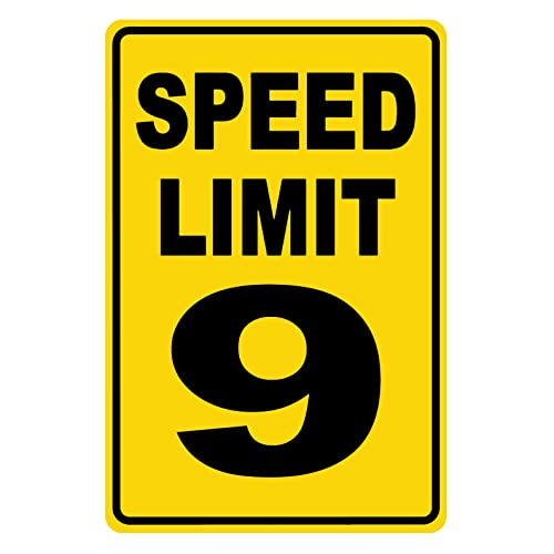 Metall-Blechschild "Speed Limit 9", Mph Slow Warning Traffic Road Highway, 30,5 x 20,3 cm von PEreming