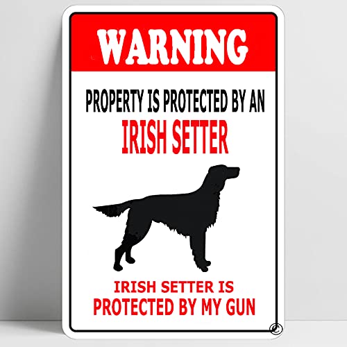 PEreming Lustiges Metallschild mit Aufschrift "Warning Beware of Irish Setter", 30,5 x 20,3 cm von PEreming