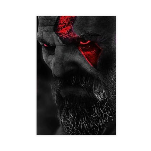 Game God of War Kratos Poster (13) Leinwand Poster Schlafzimmer Dekor Sport Landschaft Büro Zimmer Dekor Geschenk ungerahmt 60 x 90 cm von PEtbon