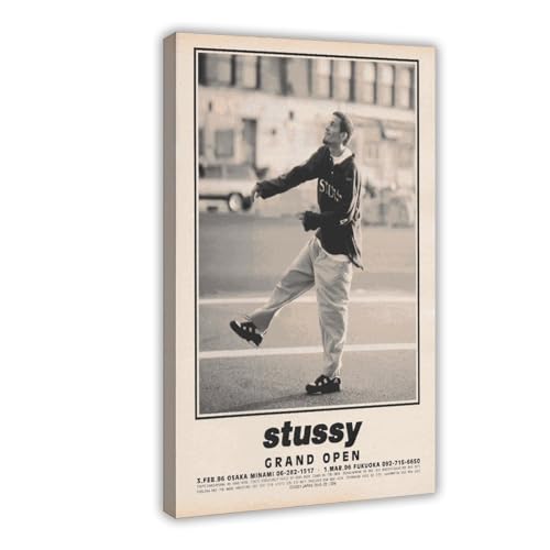 Stussy Grand Offenes Wandposter auf Leinwand, Schlafzimmer, Dekoration, Sport, Landschaft, Büro, Raumdekoration, Geschenk, Rahmen-Stil, 30 x 45 cm von PEtbon