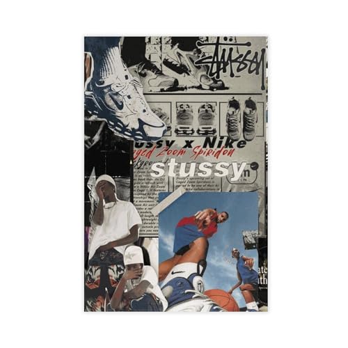 Stussy X Nick Fashion Retro Art Poster Leinwand Poster Schlafzimmer Dekor Sport Landschaft Büro Zimmer Dekor Geschenk ungerahmt 50 x 75 cm von PEtbon