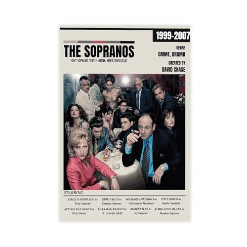 TV-Show-Poster The Sopranos Poster (2) Leinwand Poster Schlafzimmer Dekor Sport Landschaft Büro Zimmer Dekor Geschenk ungerahmt 60 x 90 cm von PEtbon