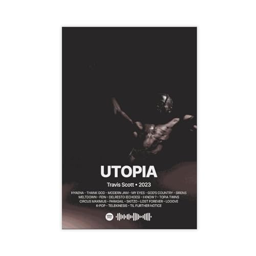 Travis Scott 'Utopia' Album Cover Poster (3) Leinwand Poster Wandkunst Dekor Druck Bild Gemälde für Wohnzimmer Schlafzimmer Dekoration ungerahmt 40 x 60 cm von PEtbon