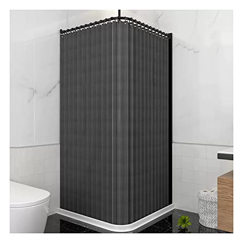 PFCDZDU Duschvorhang Für Badezimmer, Ecke Faltbar Wasserdicht Polyester-Tuch Duschabtrennung Zum Heim Hotel Bekleidungsgeschäft, L-förmig Aluminiumlegierung Duschstange von PFCDZDU