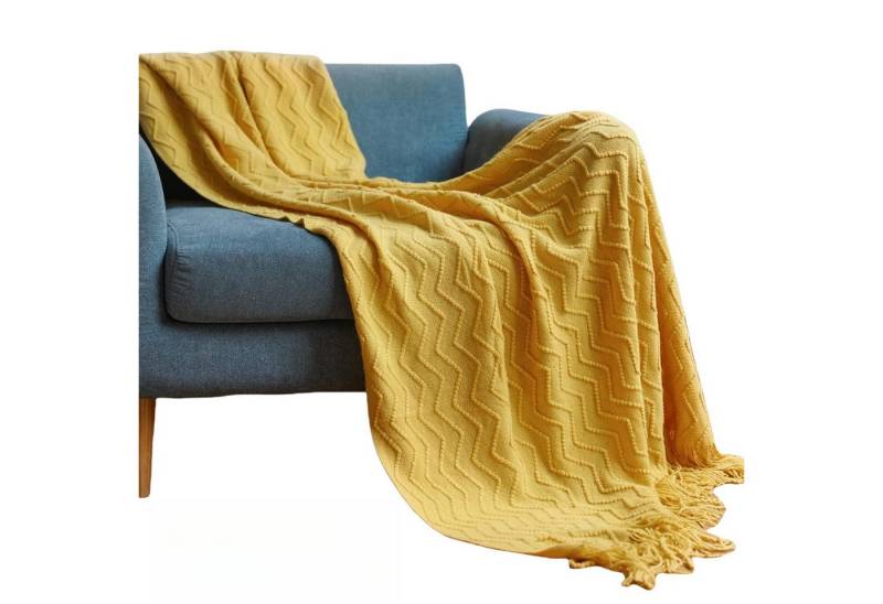 Wohndecke Sofadecke Bezug Verdickte Decke Gestrickte Fransendecke, YVMOOEC, 127*180cm von YVMOOEC