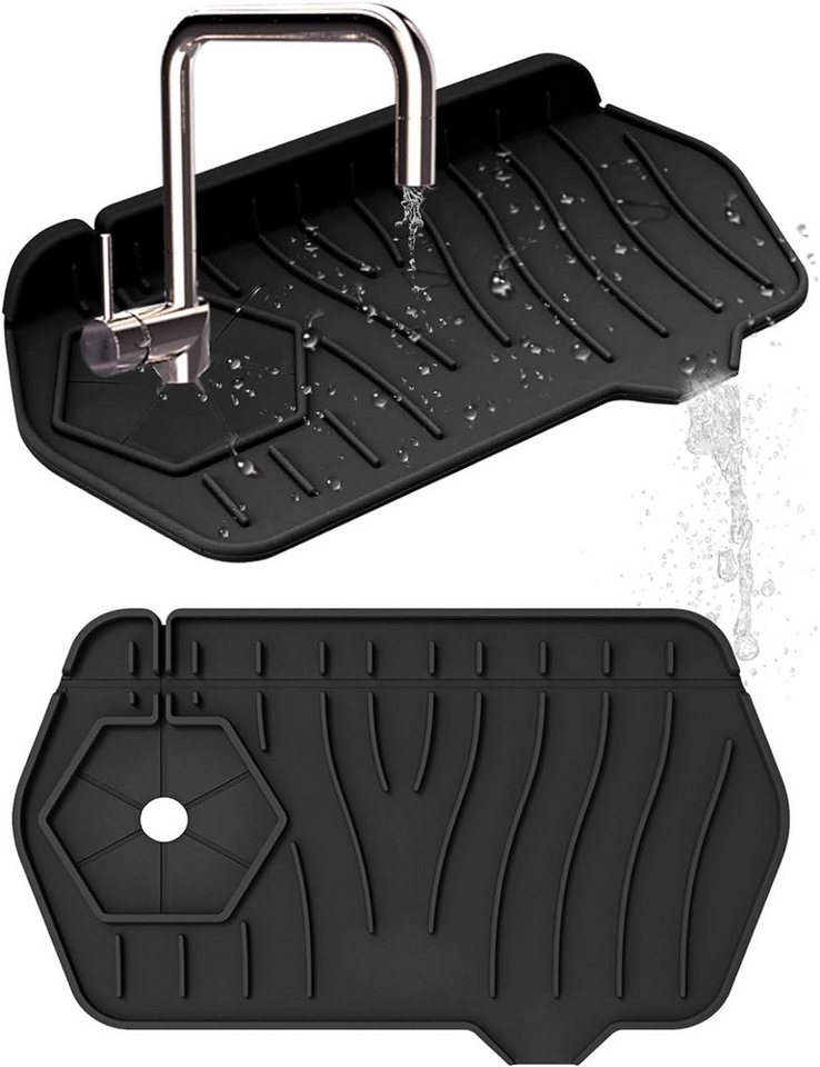 YVMOOEC Abtropfmatte Silikon-Spritzschutzmatten für linke und rechte Seitenarmaturen, Spültrockenmatte für beide Seiten YVMOOEC Abtropfmatte Silikon-Spritzschutzmatten für linke und rechte Seitenarmaturen, Spültrockenmatte für beide Seiten von YVMOOEC