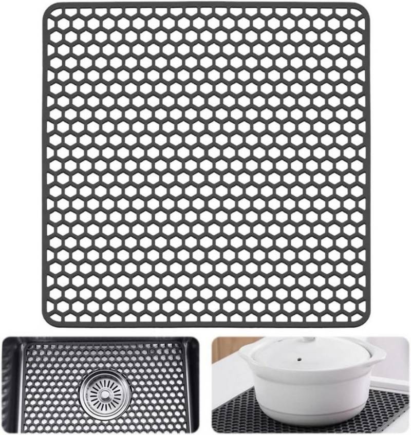 YVMOOEC Abtropfmatte Silikon-Spülbeckenmatte 30,5 x 30,5 cm, zum Aufbewahren und Trocknen von Besteck von YVMOOEC