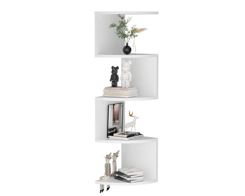 PFCTART Eckregal Wandmontierte Eckregale mit 5 Etagen, Klassisches Radial-Eck-Wandregal von PFCTART